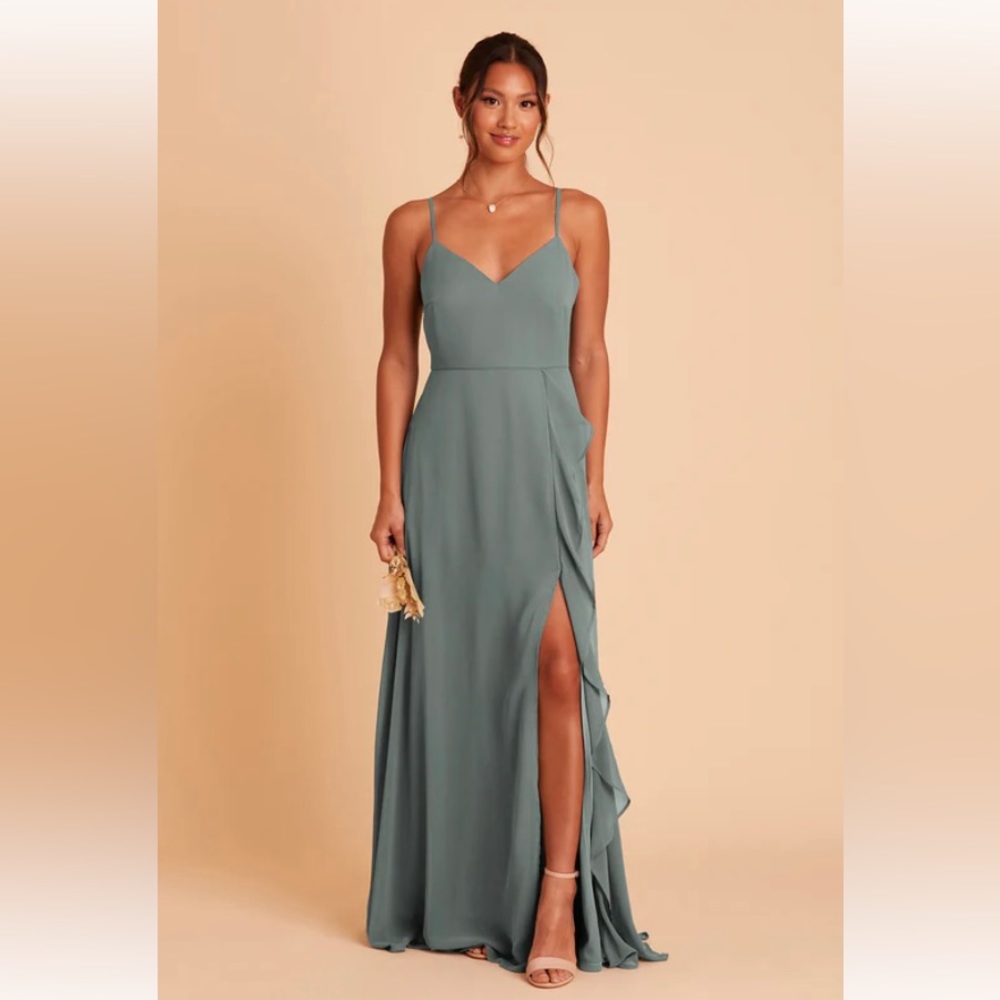 Evening gown in Sea Glass green